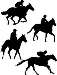 Jockey Silhouette Collection vector