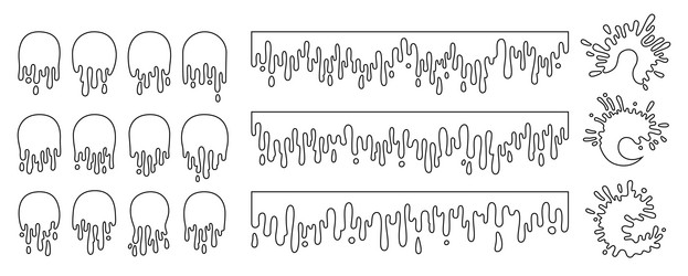 Splash paint splatter outline set stain splat vector