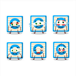 toy block c cartoon character with sad expression vector