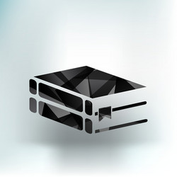 web button flat design with shadow vector image