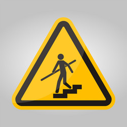 avoid a fall use handrails sign vector