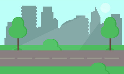 City park and trees flat style vector