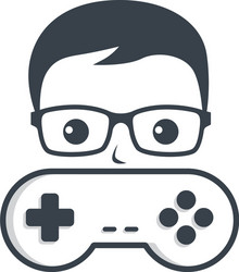 game nerd geek gamer joystick console controller vector image