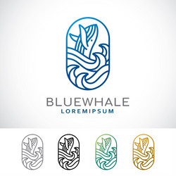Marine Whale Line Logo Vector Image