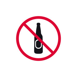 Round No Beer Prohibition Sign vector image