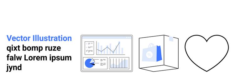 analytics dashboard 3d file storage and heart vector image