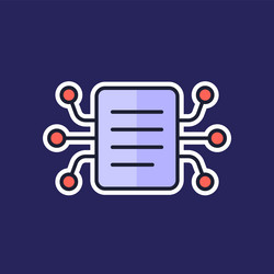 compiling data icon with document outlined design vector image