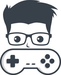 game nerd geek gamer joystick console controller vector image