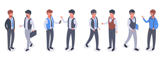 Isometric businessmen office workers vector