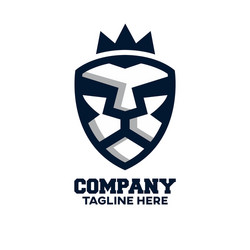 Lion Head Shield Logo Vector Image
