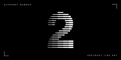 Number 2 abstract modern lines art Royalty Free Vector Image