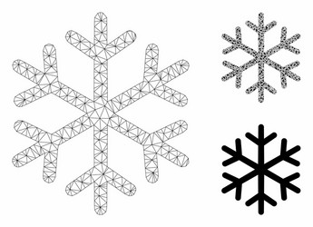 snowflake mesh 2d model and triangle mosaic vector