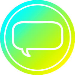 speech bubble circular in cold gradient spectrum vector image