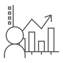 user analysis thin line icon data and analytics vector image