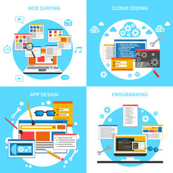 Web Development Icons - Cloud & Coding vector image
