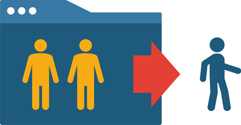 exit rate icon simple flat element from content vector image
