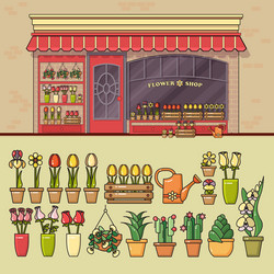 Floral Shop Icon Set vector