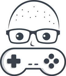 Game nerd geek gamer joystick console controller vector