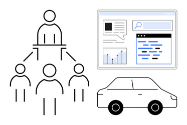 hierarchical team structure web analytics vector image