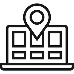 navigation flat line web icon concept vector image