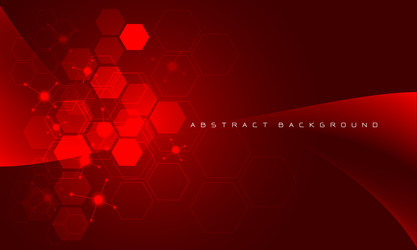abstract red technology hexagon curve futuristic vector image