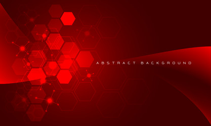 abstract red technology hexagon curve futuristic vector