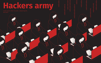 army of hackers background vector