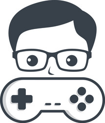 game nerd geek gamer joystick console controller vector image