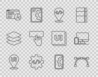 set line ui or ux design bezier curve front end vector image