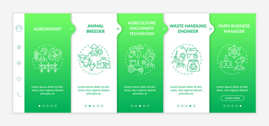 top agriculture careers onboarding template vector