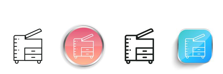 copier icon thin linear regular and button style vector image