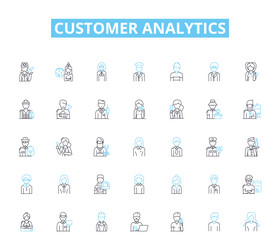 customer analytics linear icons set segmentation vector image