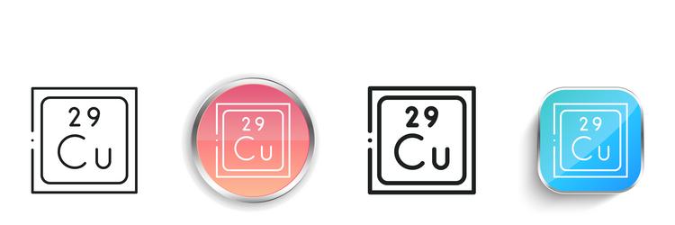 copper icon thin linear regular and button style vector image