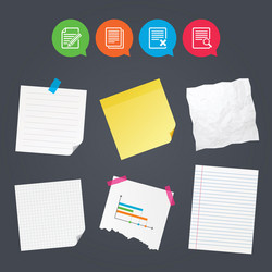 Document icons search delete and edit file vector