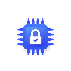 hardware encryption icon with a chip vector image