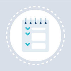 notepad list green check mark points checklist vector image