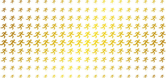 running man gold halftone pattern vector