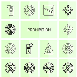 14 prohibition icons vector