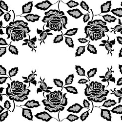Black Floral Lace Border Vector Image