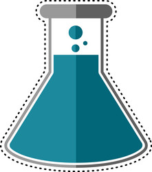 Dotted line test tube icon vector