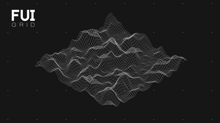fui gui 3d landscape scan grid abstract vector image