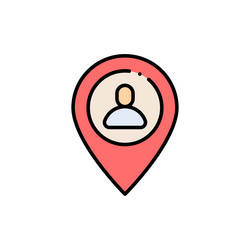 Meeting point filled color icon user map marker vector