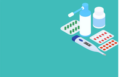 Pharmacy concept for web banner isometric vector