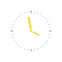 Template clock in trendy color icon vector