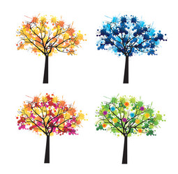 Tree abstract over white background weather vector