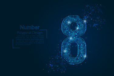 Abstract Number Eight - Blue Shards vector image