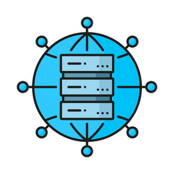 Cloud Data Network Icon vector image