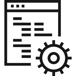 code optimization flat line web icon concept vector image