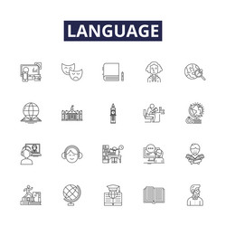 language line icons and signs vector