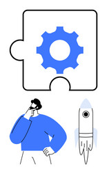 problem solving and innovation concept with puzzle vector image